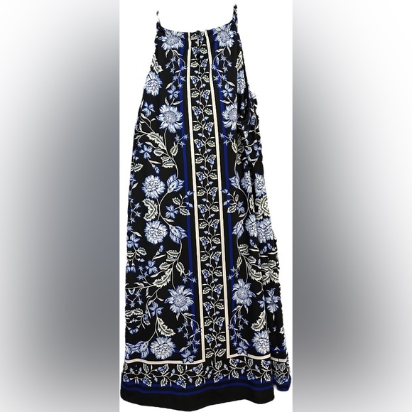 INC International Concepts by Macys Blue and Black Strapless Floral Midi Dress - Picture 3 of 6